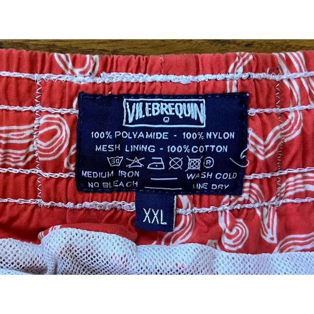 VILEBREQUIN Red Orange Floral Swim Shorts Trunks   Mens Size XXL